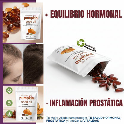 Aceite de Semilla de Calabaza + Saw Palmetto | Apoyo para el bienestar masculino y hormonal